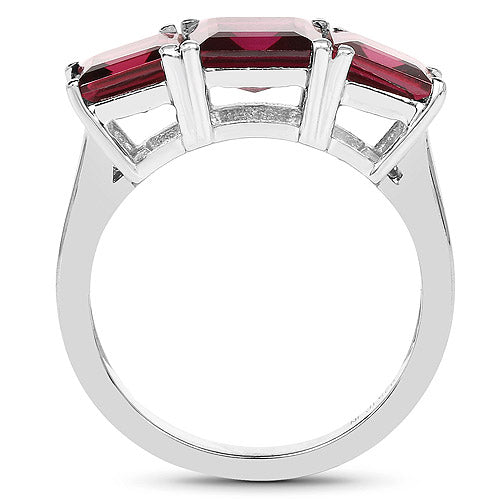 4.87 Carat Genuine Rhodolite .925 Sterling Silver Ring