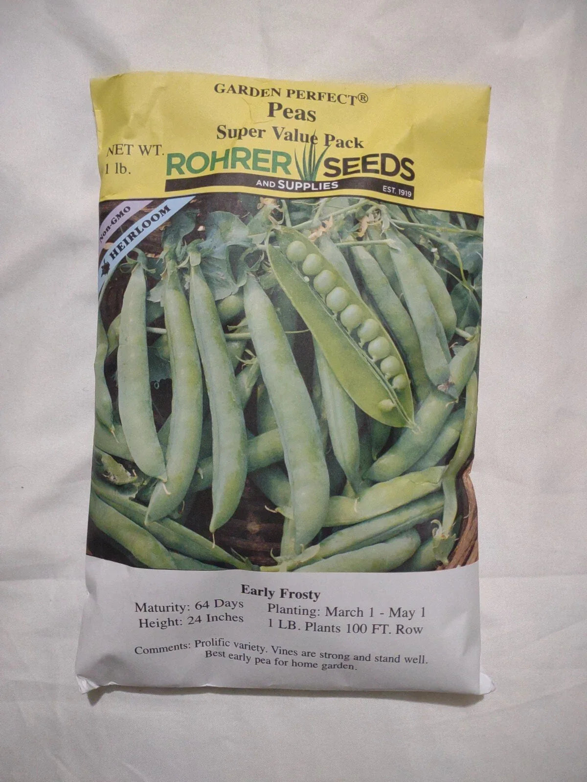 Peas Seeds 1LB Non-GMO Early Frosty 64 Days Maturity 24" Height Roher Variety