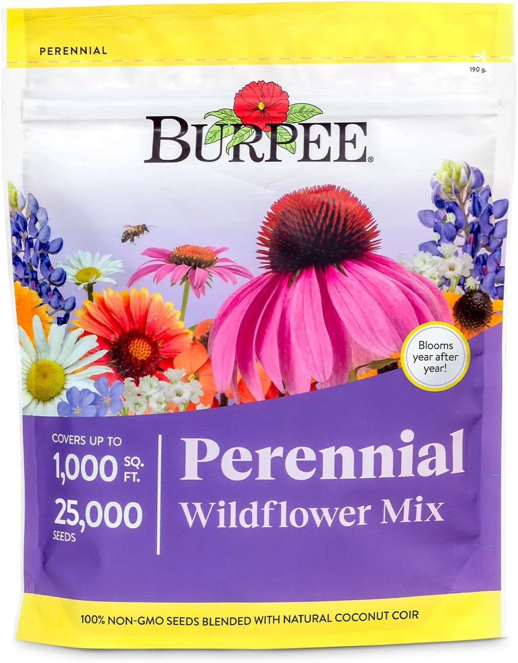 Wildflower Seeds Bulk 25,000 Count | 18 Varieties Non-GMO Pollinator Flower Seeds