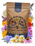 Perennial Wildflower Seed Mix - 16 Varieties, Non-GMO for Indoor & Outdoor Planting - 100,000+ Seeds