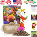 Wildflower Seeds - 30,000 Open-Pollinated Butterfly & Hummingbird Garden Mix - Native Plants for Pollinators