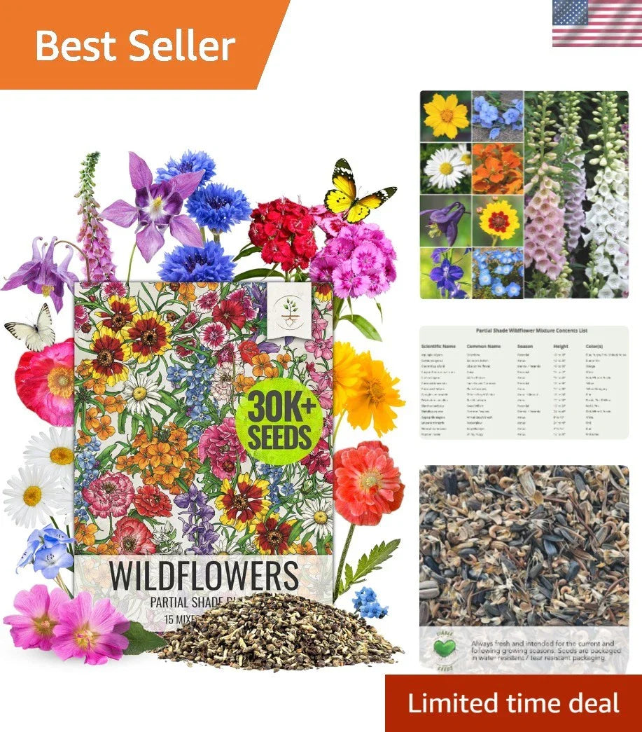 Wildflower Seed Collection 2 Ounce Mix - Open Pollinated Annuals & Perennials for Pollinator Gardens, Native Plants