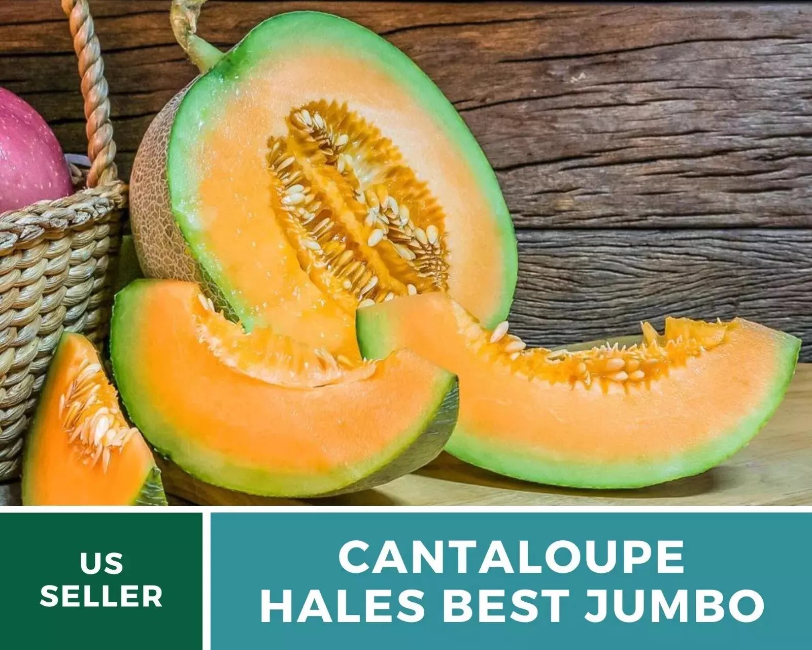 Hales Best Jumbo Cantaloupe Seeds - 25+ Organic Heirloom Non-GMO - Sweet Melon Variety - Cucumis melo