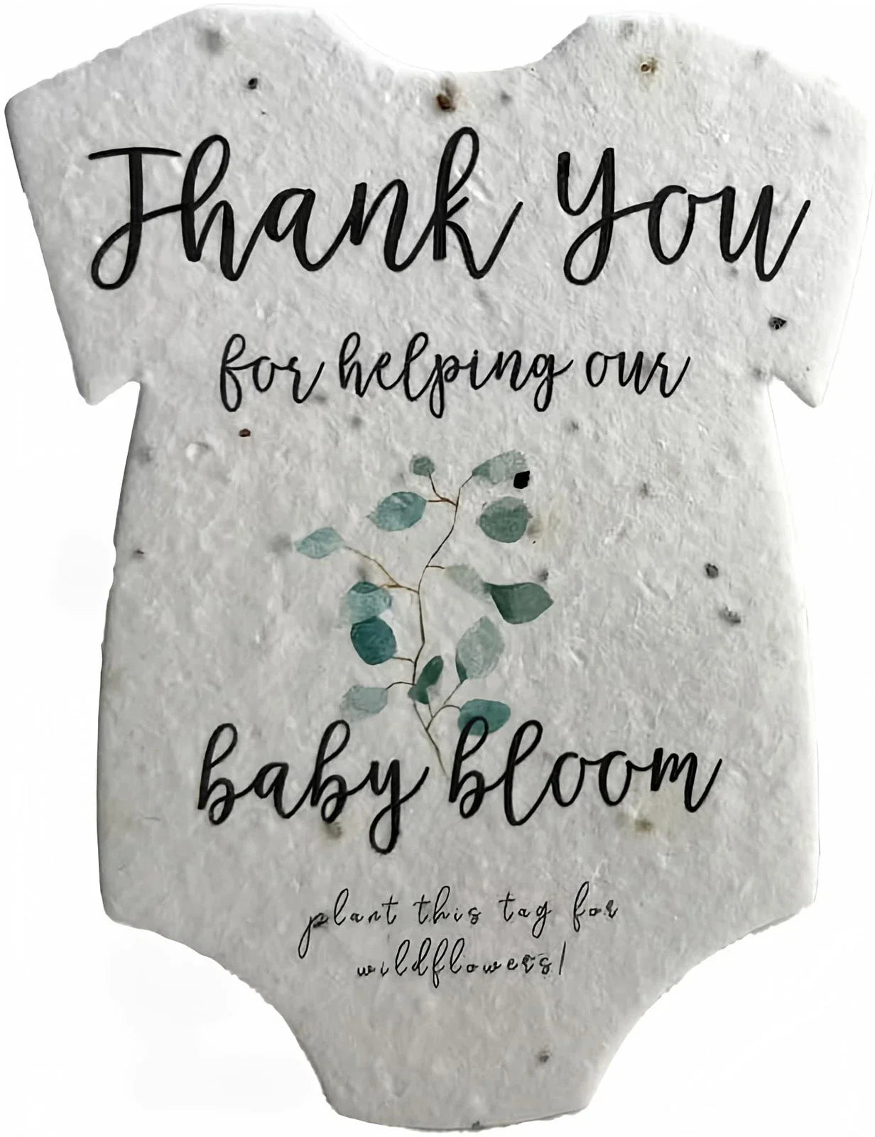 Wildflower Seed Paper Set of 12 Eco-Friendly Plantable Baby Bodysuits - Cotton, Nature-Inspired, Sustainable Gifts