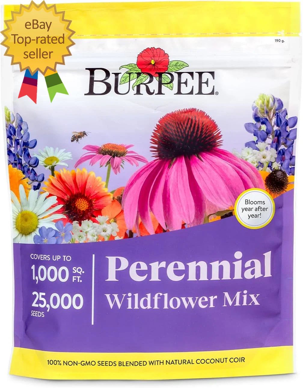 Wildflower Seed Mix 25,000 Bulk, 18 Varieties Non-GMO Pollinator Flower Seeds