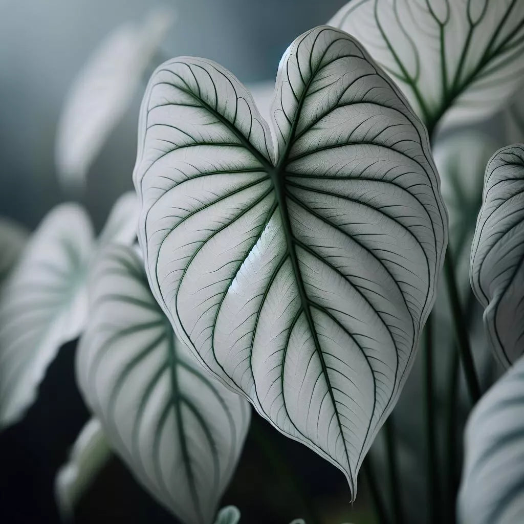 Snow White Caladium Bulbs - 2 Pack for Planting - Perennial Elephant Ears, Fancy Foliage (Caladium bicolor)