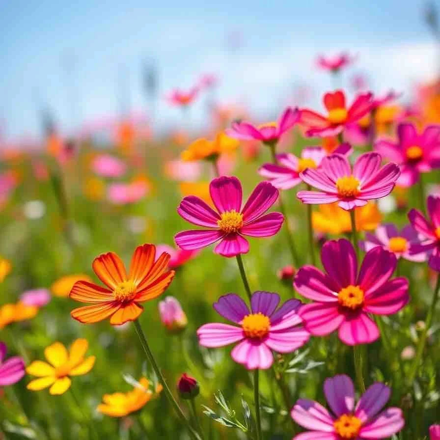 Cosmos Dwarf Seeds - 100 Pack - Sensation Mix - Red, Pink, White - Non-GMO - Spring Planting