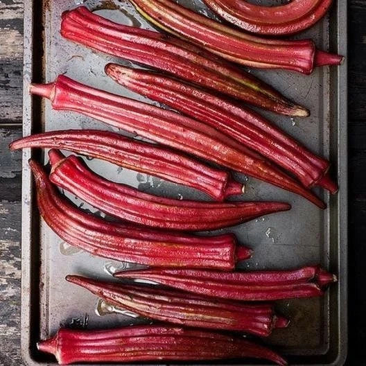Heirloom Red Burgundy Okra Seeds - Non-GMO Planting, Tracking Included - Abelmoschus esculentus