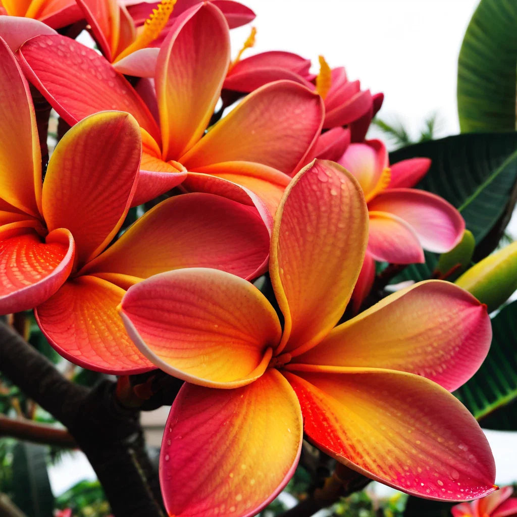 Plumeria 5 Seeds - Bright Orange Pink Flowers - Hawaiian Perennial (Plumeria spp.)