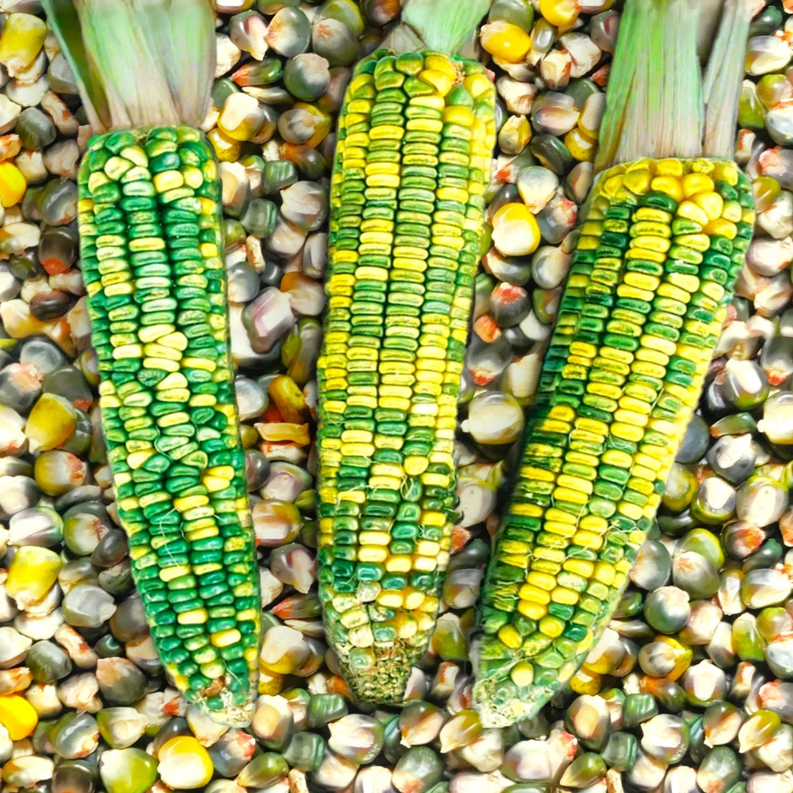 Green and Gold Dent Corn Seeds - Oaxacan Maize Flint Seed - Indian Ornamental Variety - Zea mays 2025