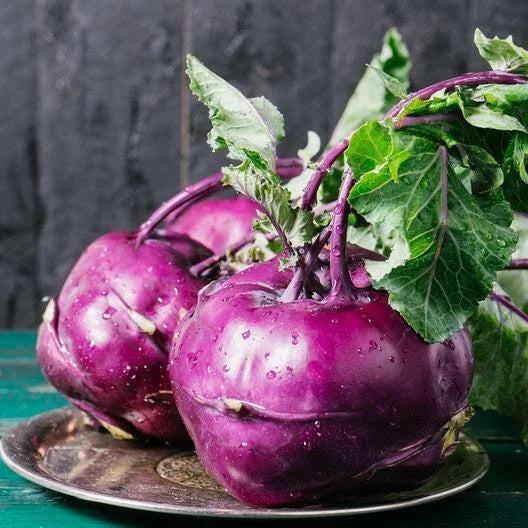 Purple Vienna Kohlrabi Seeds - 1000 Non-GMO Heirloom Seeds for Planting - Brassica oleracea