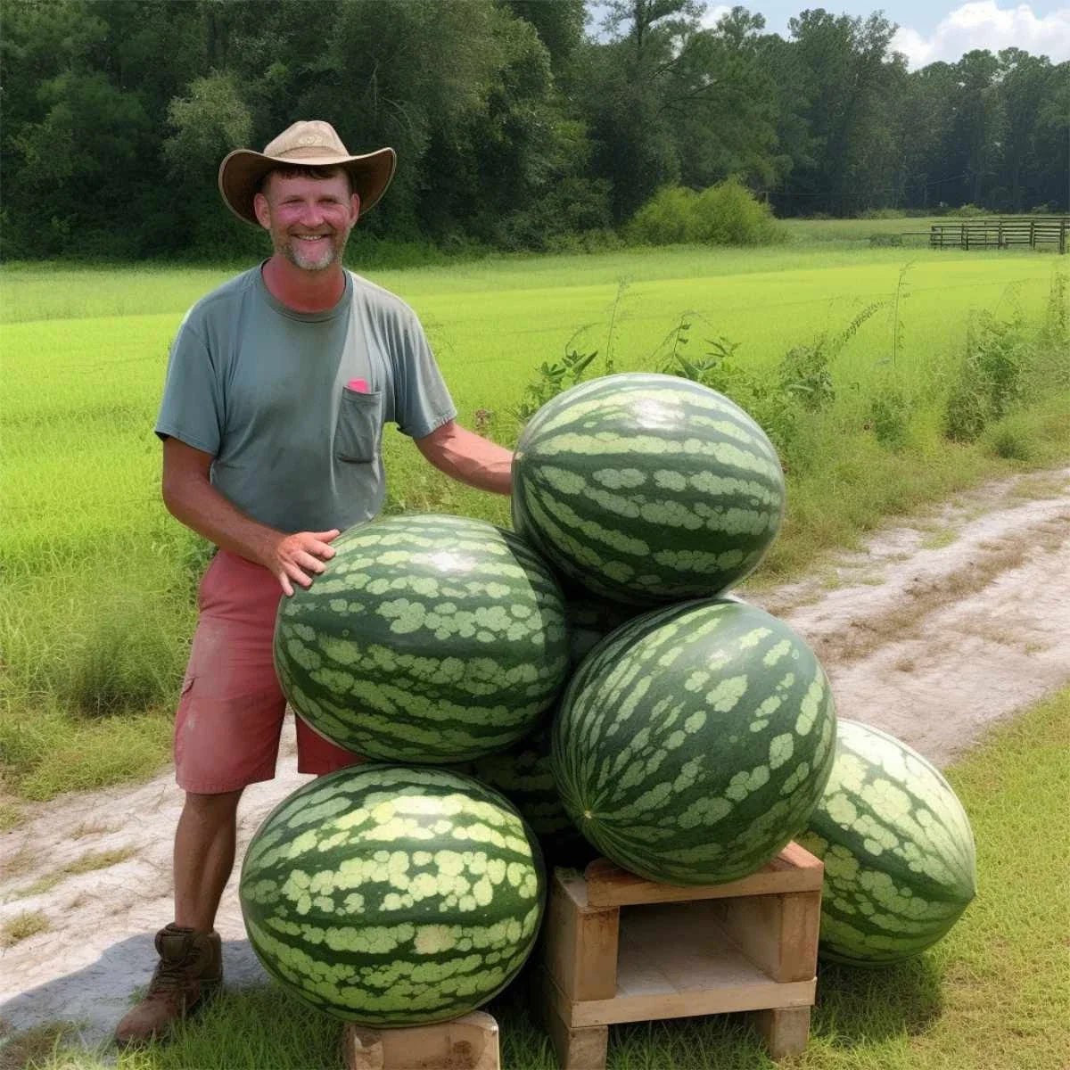 Florida Giant Watermelon Seeds - 24 Heirloom Non-GMO Organic Seeds - Citrullus lanatus