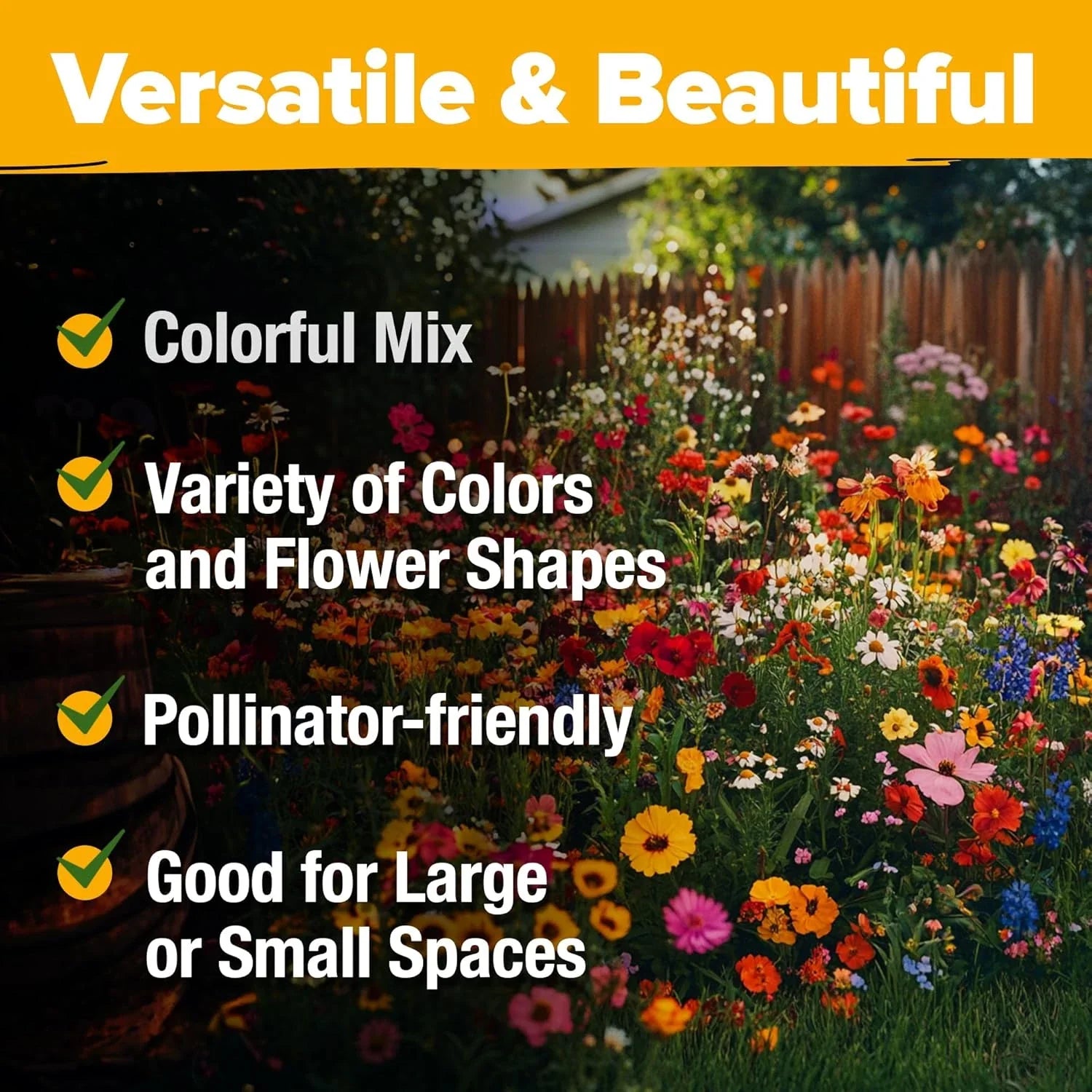 Premium Wildflower Seeds Bulk Mix 2oz - 59,300+ Seeds, 19 Varieties for Pollinator Gardens, Native Plants, Eco-Friendly