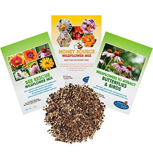 Wildflower Seeds Bulk - Pollinators Collection - Annual/Perennial Mix - Open-Pollinated Wildflower Seed Blend