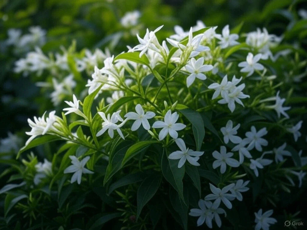 Star Jasmine Plant - 1 Rooted Stem, Fragrant White Flowers, Trachelospermum jasminoides