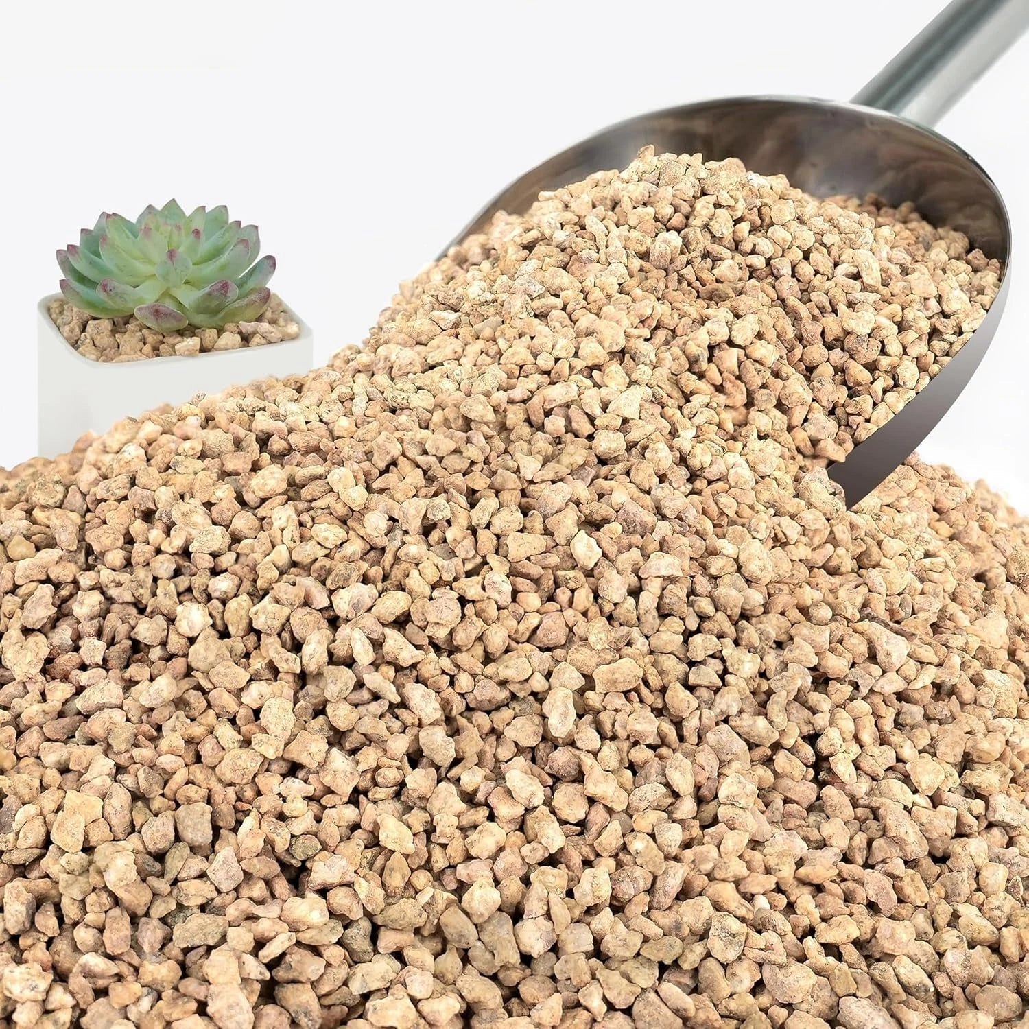 3Lb Maifanitum Stones for Succulents, 1/8"-1/4" Golden Pea Gravel for Cactus, Decorative Gravel for Planting