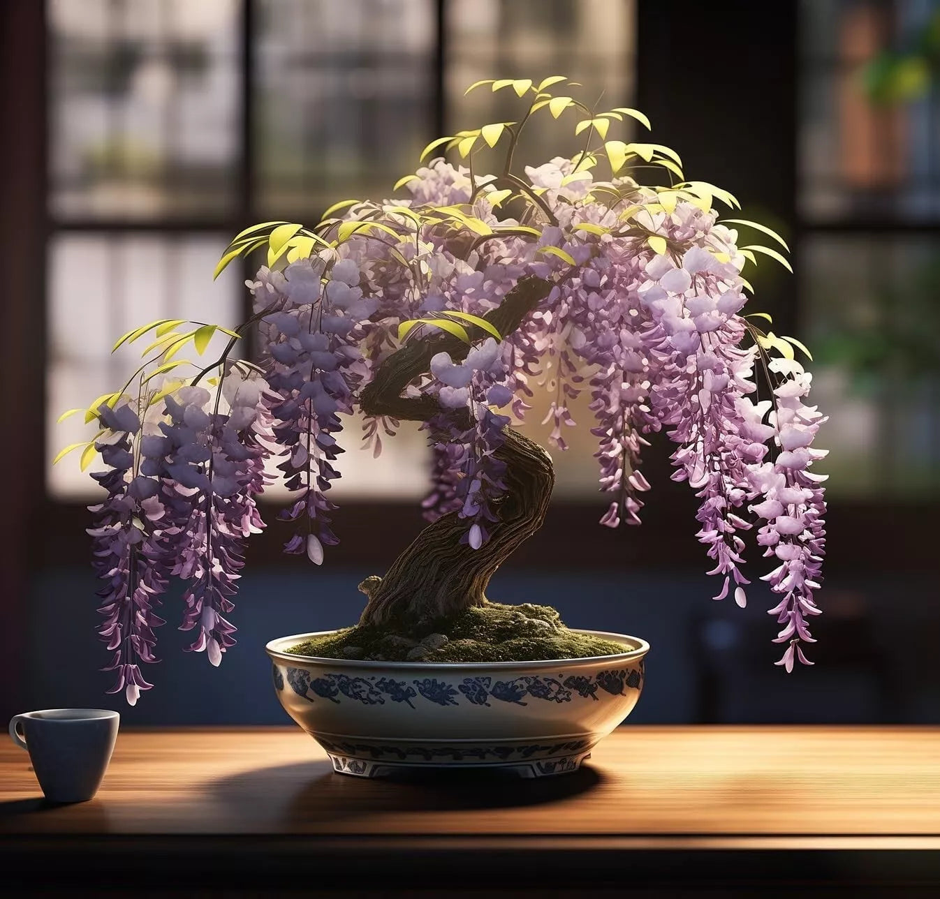 Purple Weeping Wisteria Bonsai Tree Seedling - 1 Year - Glycine sinensis - Ideal for Planting