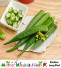 Okra Seeds - Perkins Long Pod - Heirloom, Non-GMO, High Yield - 50 Seeds for Pickling & Gumbo