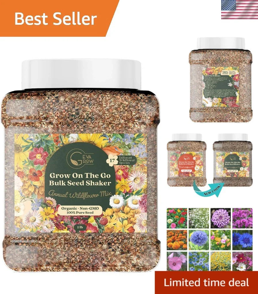 Wildflower Seeds Bulk Pack – 300,000+ Easy Shaker – Colorful Mix for Garden Planting – Ideal for Outdoor Spaces