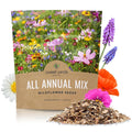 Wildflower Seed Mix - 1 Ounce - Quick Blooming, Open Pollinated Annuals - 7500 Seeds