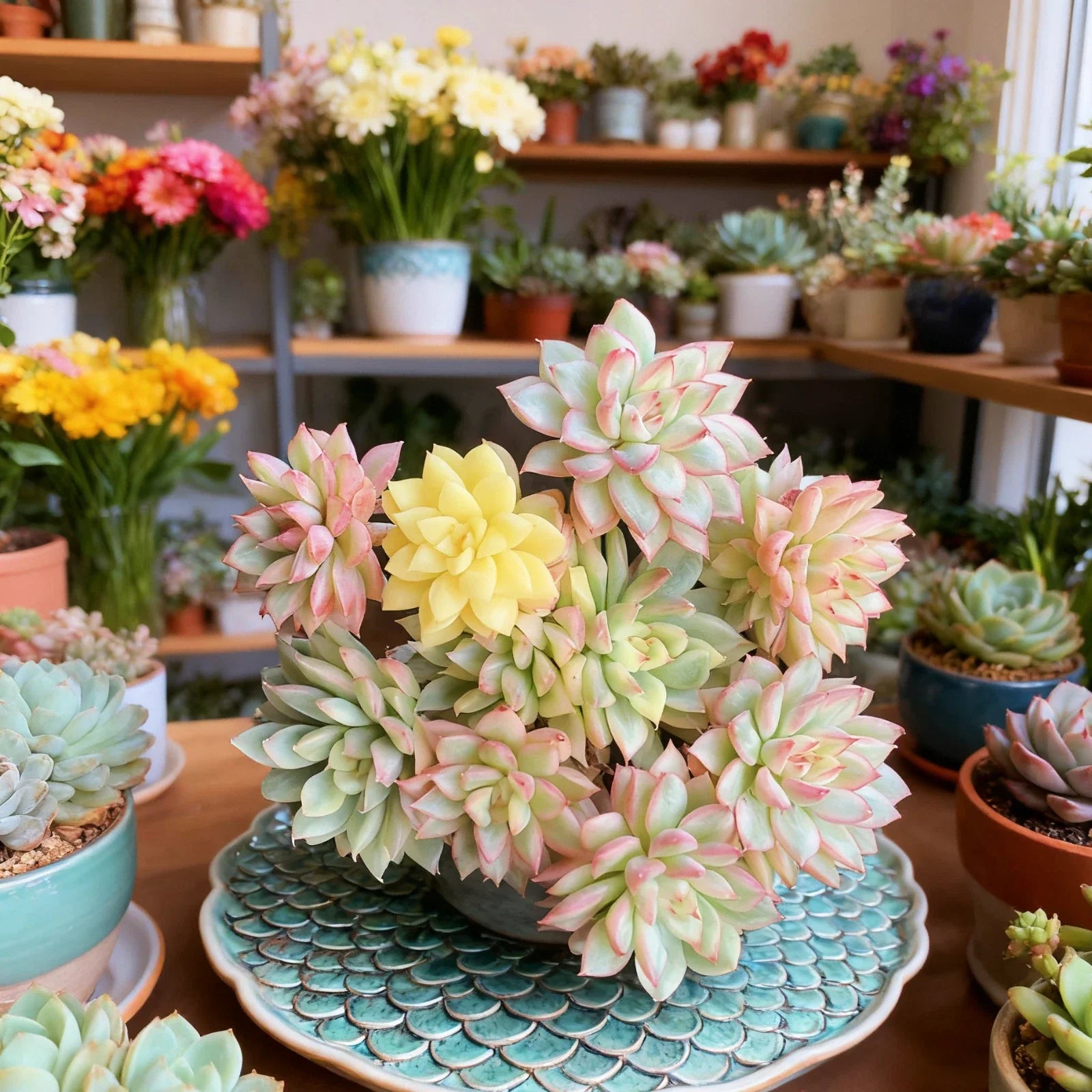 Echeveria Mebina Variegata Succulent Plant - Rare Variegated Bare Root Live Easy Care (2-3 inches)