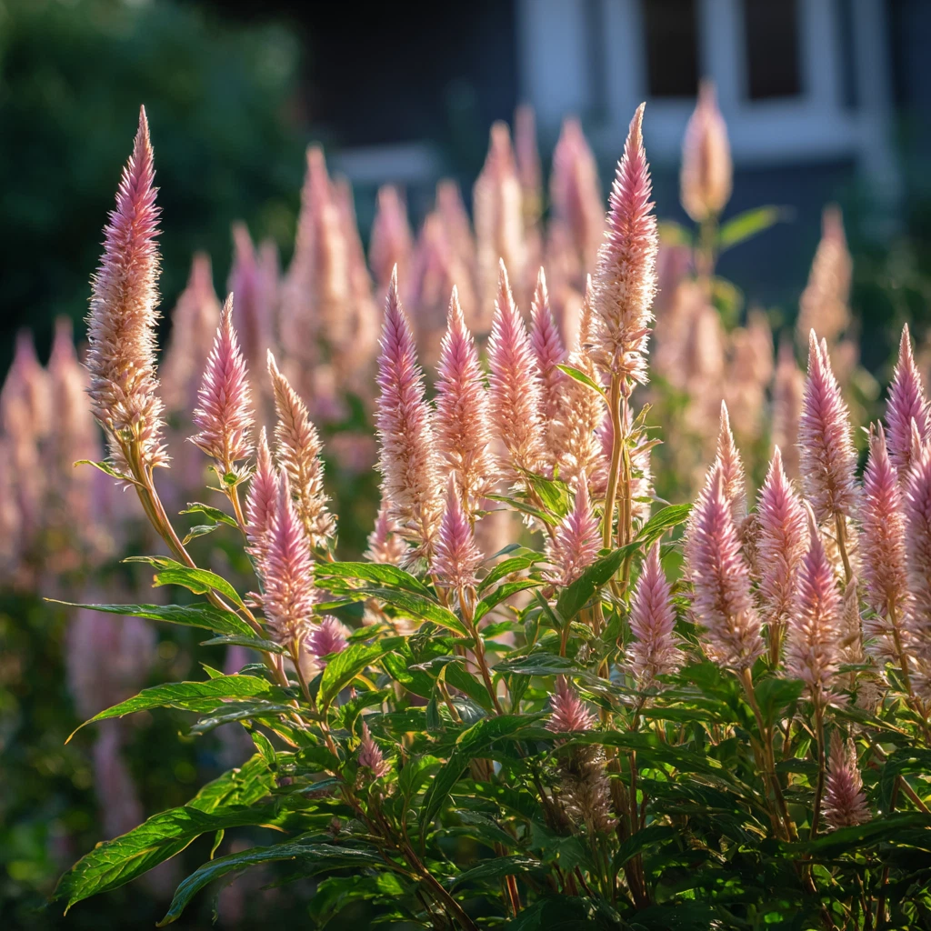 Flamingo Feather Celosia Seeds – 50 Soft Pink Plume Seeds for Garden Beds and Cut Flower Displays