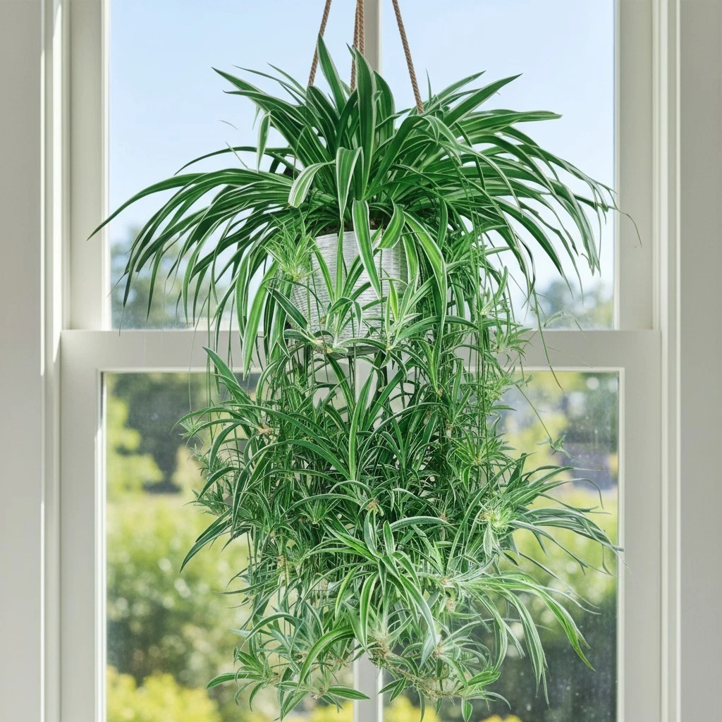 Spider Plant Rooted Cuttings – 2 Live Chlorophytum Comosum Offshoots for Indoor Planting