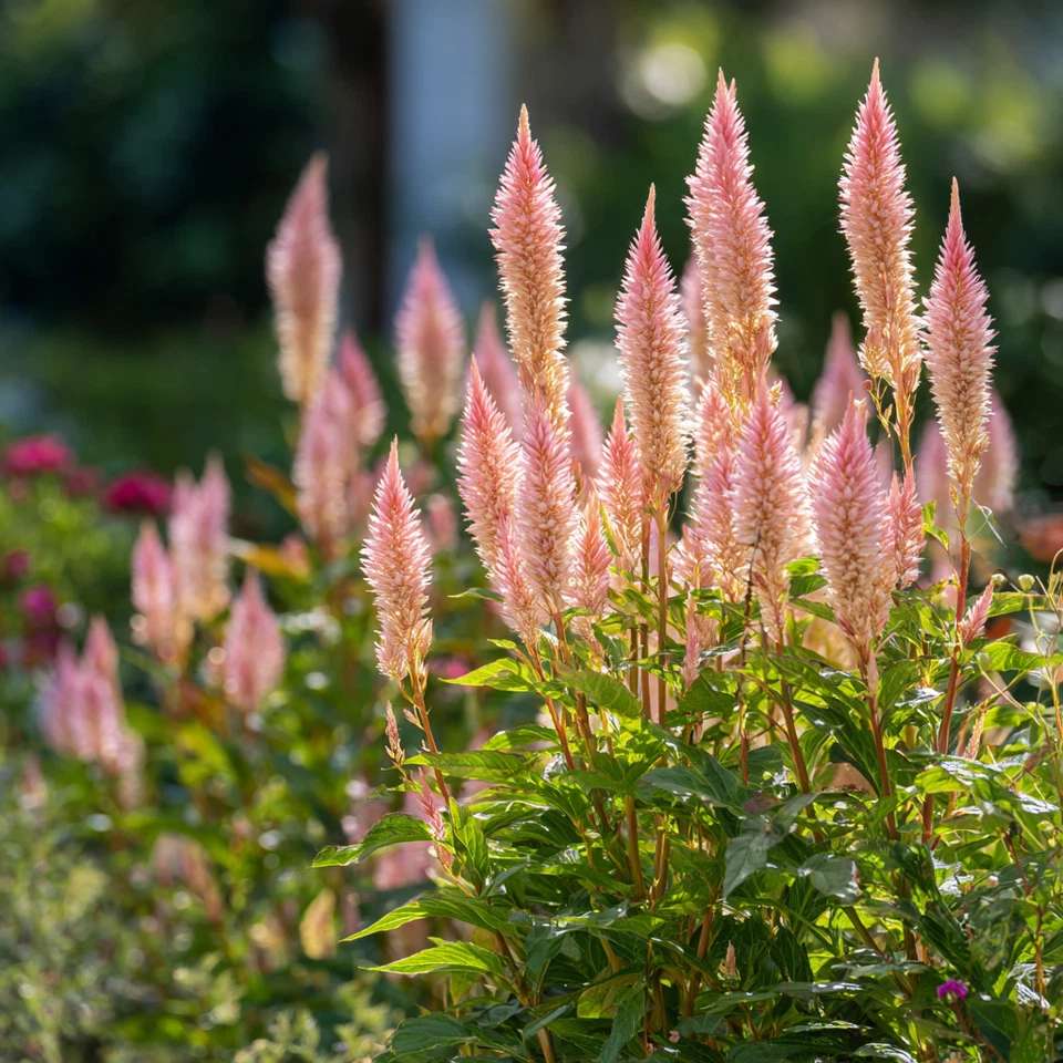 Flamingo Feather Celosia Seeds – 50 Soft Pink Plume Seeds for Garden Beds and Cut Flower Displays