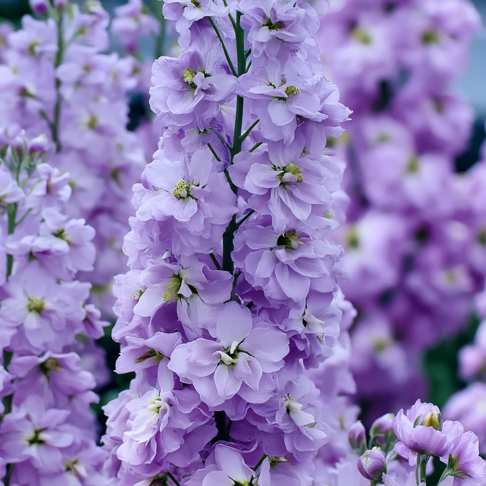 Katz Lavender Blue Stock Seeds – 50 Matthiola incana Seeds, Fragrant Purple Blooms for Garden and Culinary Garnish