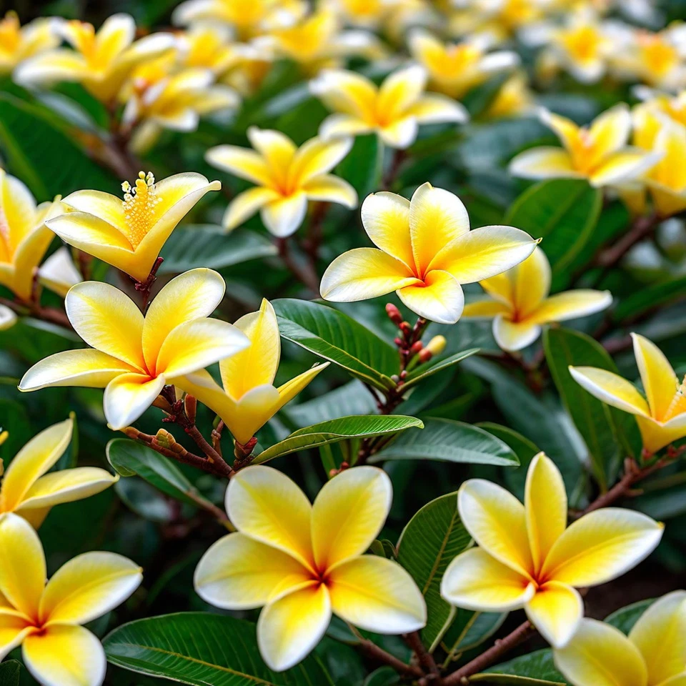 Yellow Plumeria Cuttings for Planting – 2 Unrooted 10 Inch Frangipani Stems, Tropical Flowering Tree