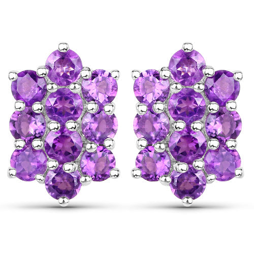 6.80 Carat Genuine Amethyst .925 Sterling Silver 3 Piece Jewelry Set (Ring, Earrings, and Pendant w/ Chain)