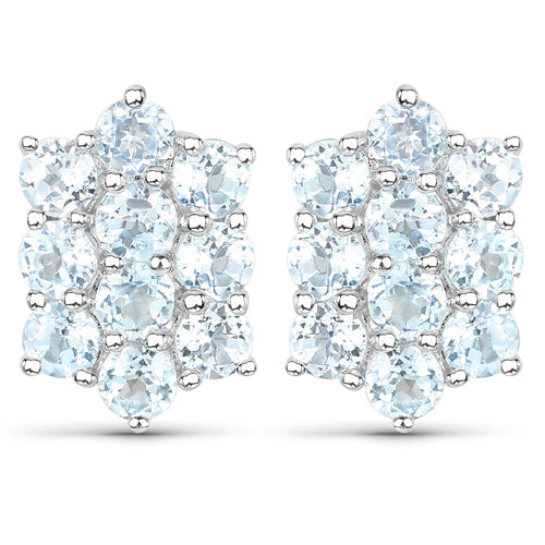 8.80 Carat Genuine Blue Topaz .925 Sterling Silver 3 Piece Jewelry Set (Ring, Earrings, and Pendant w/ Chain)