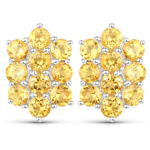 6.60 Carat Genuine Citrine .925 Sterling Silver 3 Piece Jewelry Set (Ring, Earrings, and Pendant w/ Chain)