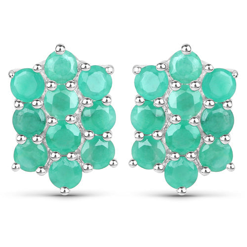 6.60 Carat Genuine Emerald .925 Sterling Silver 3 Piece Jewelry Set (Ring, Earrings, and Pendant w/ Chain)