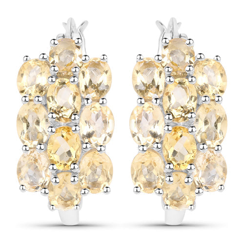 8.32 Carat Genuine Citrine .925 Sterling Silver 3 Piece Jewelry Set (Ring, Earrings, and Pendant w/ Chain)