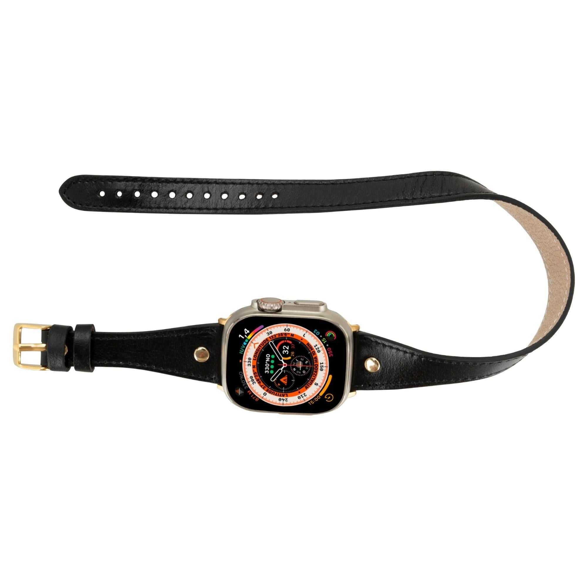 Syracuse Double Tour Leather Bands for Apple Watch 9, Ultra 2 and SE