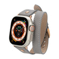 Syracuse Double Tour Leather Bands for Apple Watch 9, Ultra 2 and SE