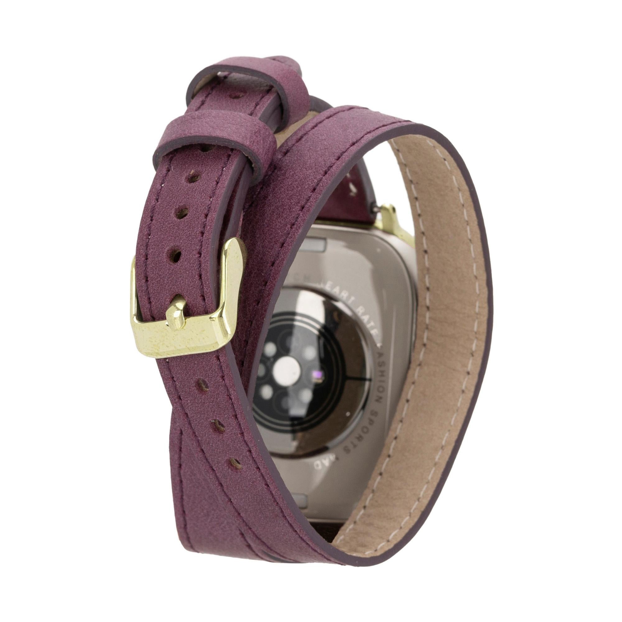 Syracuse Double Tour Leather Bands for Apple Watch 9, Ultra 2 and SE