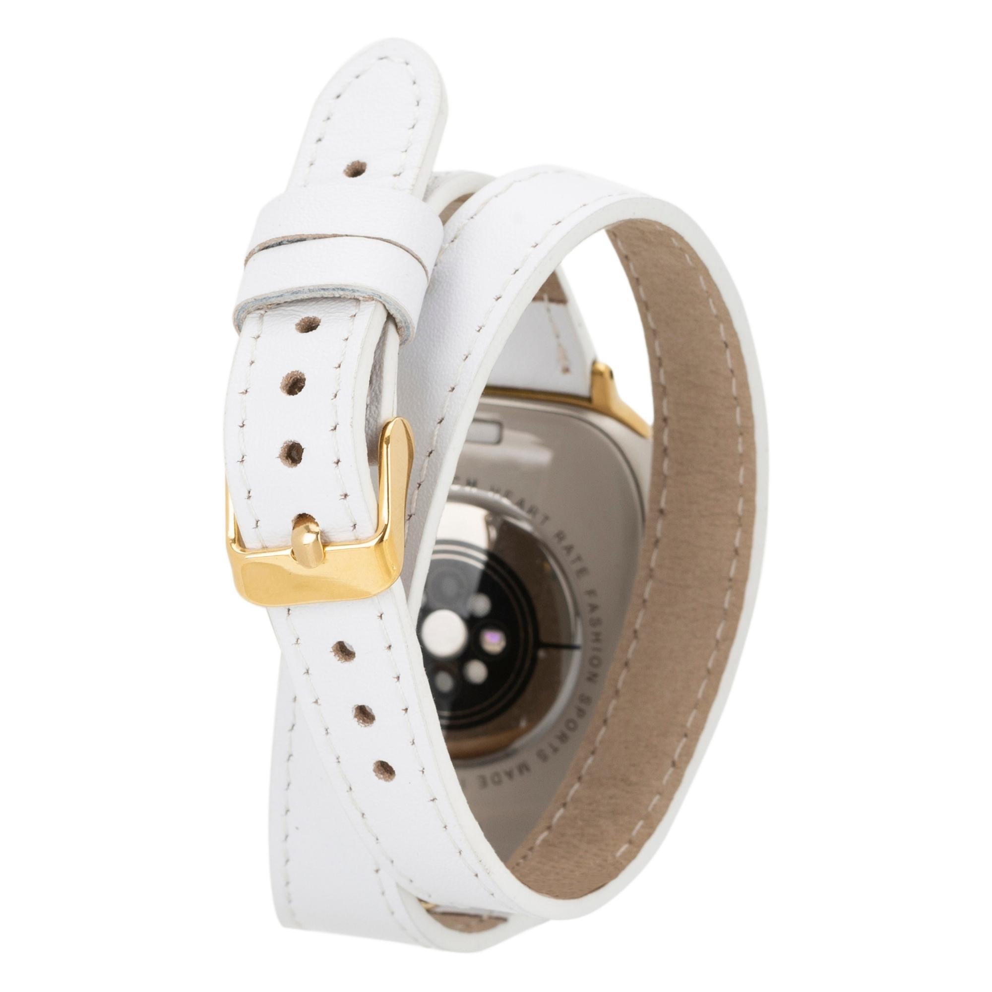 Syracuse Double Tour Leather Bands for Apple Watch 9, Ultra 2 and SE