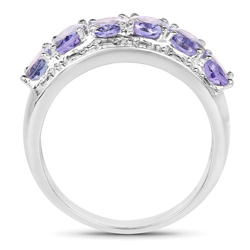 2.64 Carat Genuine Tanzanite .925 Sterling Silver Ring