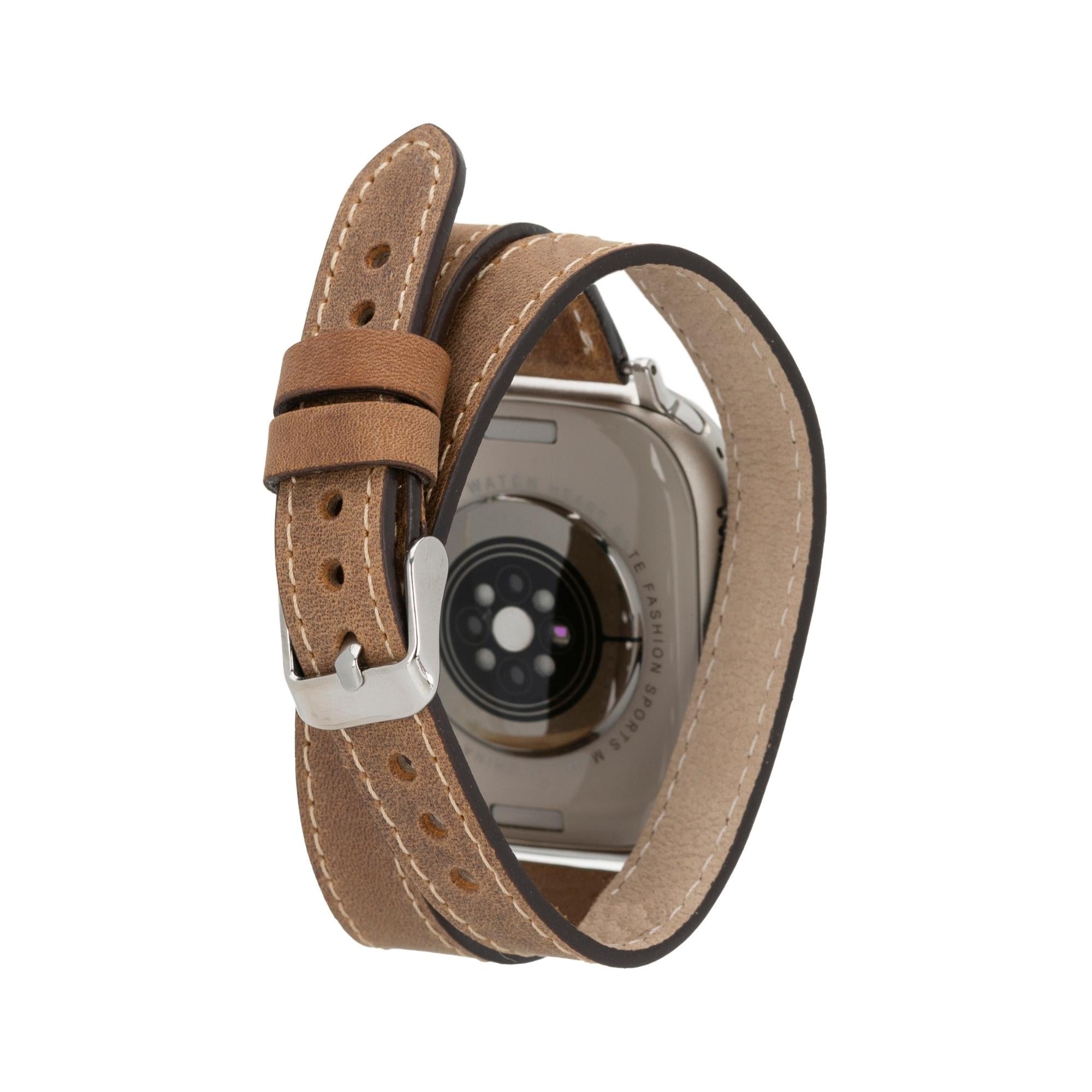 Vail Double Tour Leather Bands for Apple Watch 9, Ultra 2 and SE