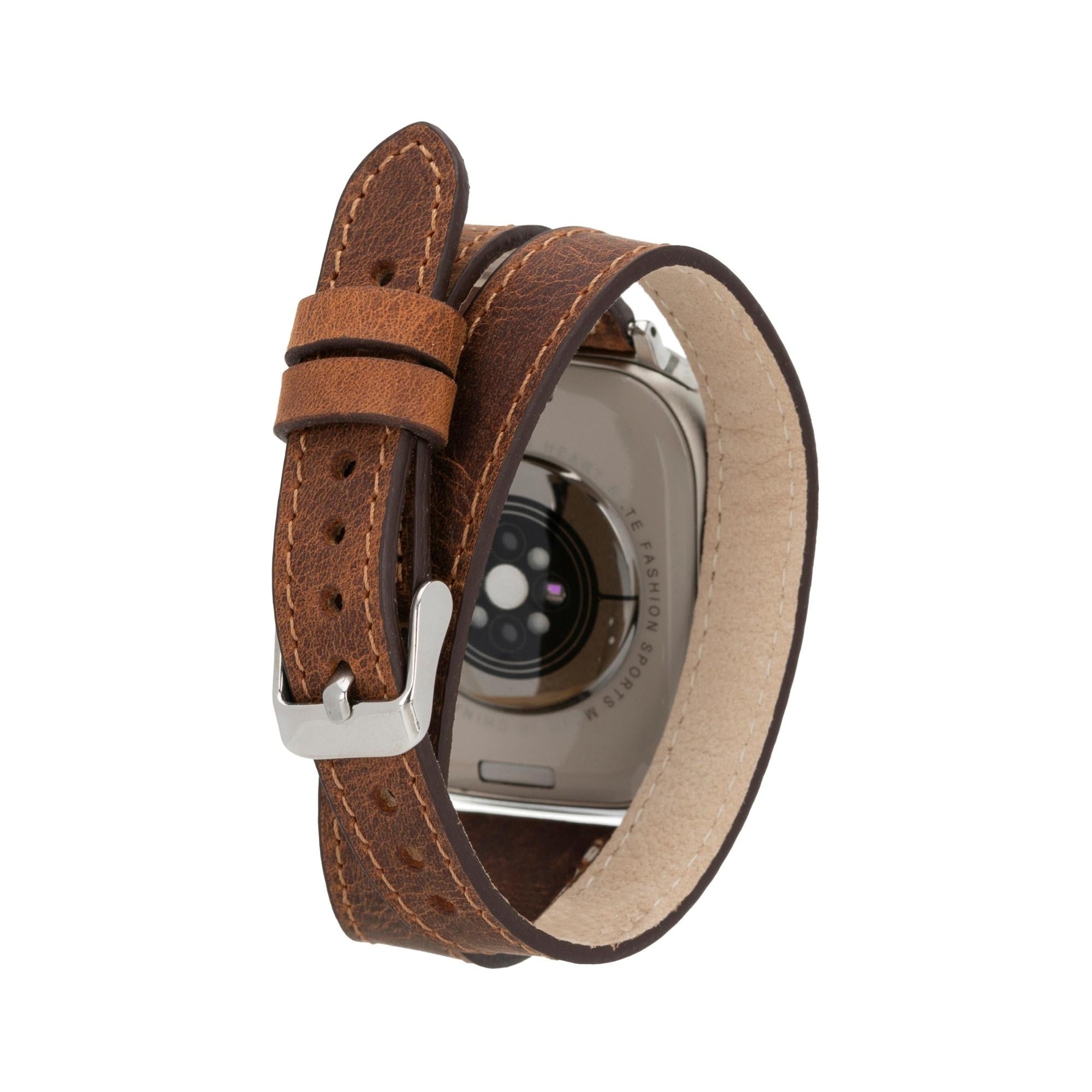 Vail Double Tour Leather Bands for Apple Watch 9, Ultra 2 and SE