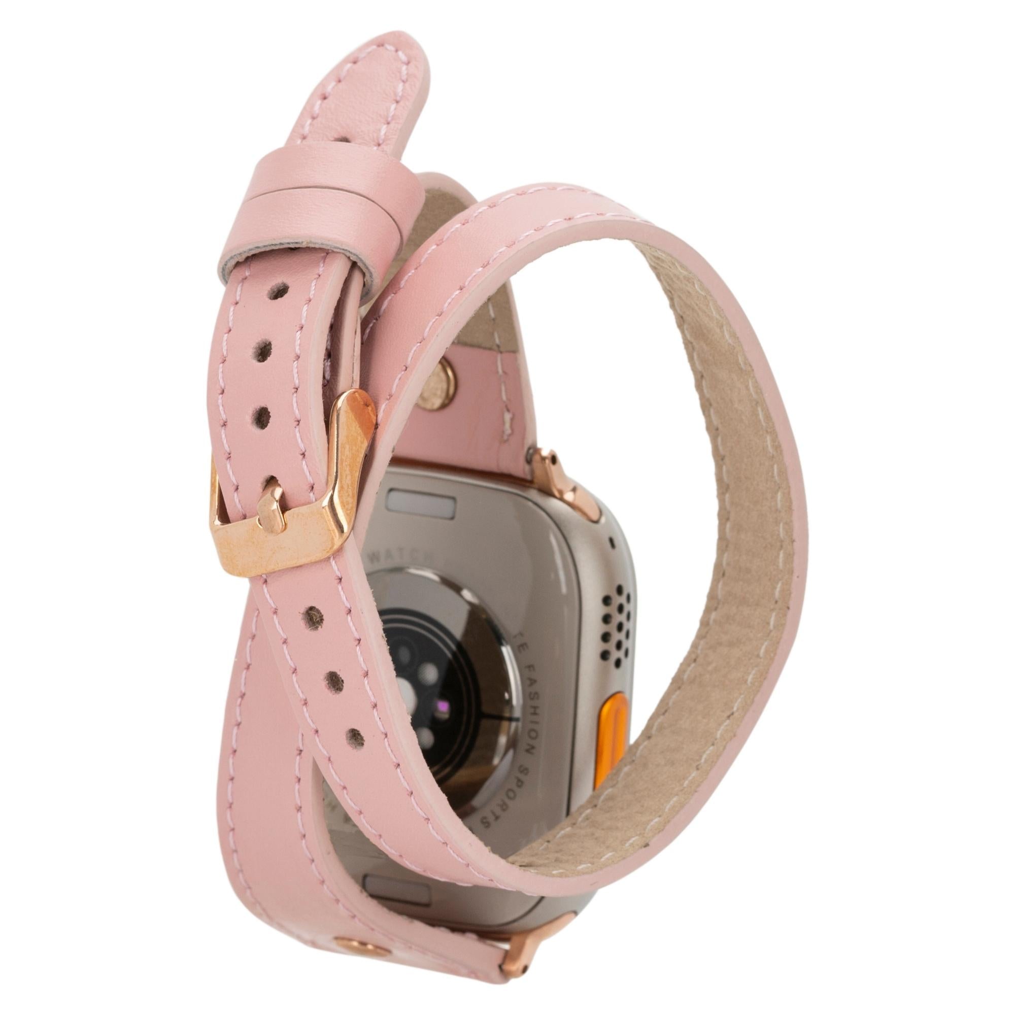 Vernon Double Tour Leather Bands for Apple Watch 9, Ultra 2 and SE